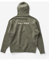 Holden - W Wool Knit Hoodie - Stone Green - Lyst