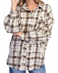 Easel - Oversized Distressed Flannel Shirt - Lyst