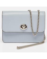 COACH - /beige Leather And Signature Coated Canvas Bowery Chain Shoulder Bag - Lyst
