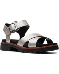Clarks - Orinco Strap Leather Slip On Strappy Sandals - Lyst