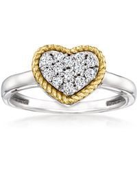 Ross-Simons - Pave Diamond Heart Ring - Lyst