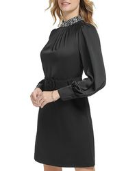 Karl Lagerfeld - Satin Embellished Cocktail And Party Dress - Lyst