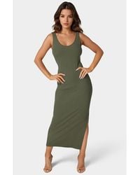 Bebe - V-Neck Tank Rib Maxi Dress - Lyst