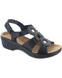 Clarks - Merliah Derby Leather Open Toe Wedge Sandals - Lyst