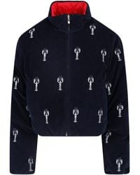 Thom Browne - Cropped Zip-Front Jacket With Allover Lobster Embroidery - Lyst