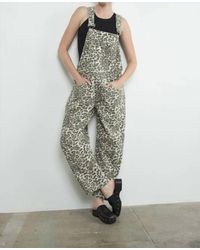 Aaron & Amber - Leopard Print Slouchy Overalls - Lyst