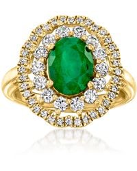 Ross-Simons - Emerald Ring With Topaz - Lyst