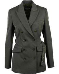 Dondup - Double-Breasted Tailored Jacket With Adjustable Martingale - Lyst