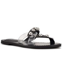 Nine West - Chime Faux Leather Criss-cross Front Slide Sandals - Lyst