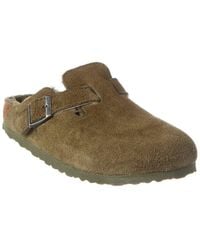 Birkenstock - Boston Vl Narrow Suede & Shearling Clog - Lyst