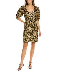 Ba&sh - Dnu Puff-sleeve Mini Linen-blend Dress - Lyst