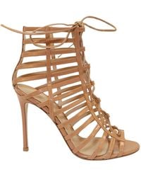 Gianvito Rossi - Caged Lace-Up Sandals - Lyst