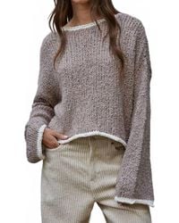 By Together - Contrast Hems Knit Pullover Sweater Top - Lyst
