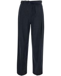 Tela - High-Waisted Pleated Wool Straight-Leg Pants - Lyst