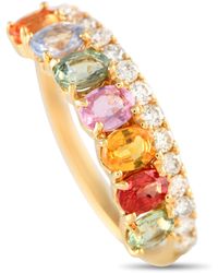 Non-Branded - Lb Exclusive 18k Yellow 0.27ct Diamond And Multicolored Sapphire Ring Mf32-103123 - Lyst