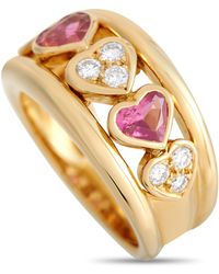 Van Cleef & Arpels - 18k Yellow 0.25ct Diamond And Pink Sapphire Heart Ring Vc06-012524 - Lyst