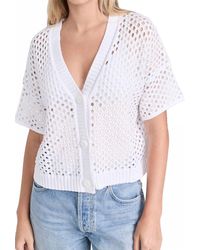 Splendid - Nova Pointelle Short Sleeve Cardigan - Lyst