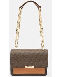 Michael Kors - Signature Coated Canvas And Leather Jade Shoulder Bag - Lyst