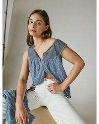 Lucky Brand - Printed Geo Embroidered Tank - Lyst