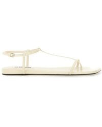 Jil Sander - Leather Sandals With Ankle Strap - Lyst