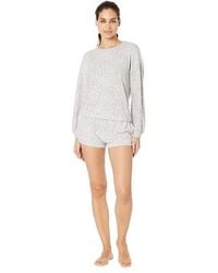 Splendid - Short Set Heather Stretch Blouson Long Sleeve Jdm1047 - Lyst