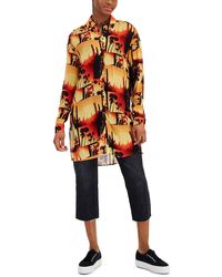 HUGO - Printed Button-down Tunic Top - Lyst