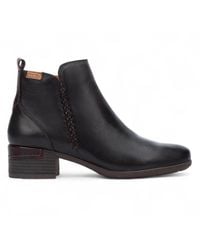 Pikolinos - Leather Ankle Bootie Zip Heel Boots - Lyst