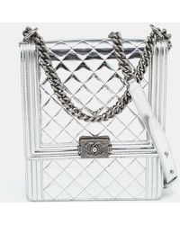 Chanel - Quilted Leather North South Boy Flap Bag - Lyst