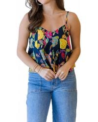 Thml - Midnight Bloom Pleated Tank Top - Lyst