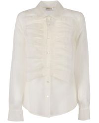 P.A.R.O.S.H. - Silk Shirt With Ruched Design - Lyst