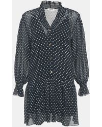 Sandro - Polka-Dot Georgette Fil Coupé Mini Dress - Lyst