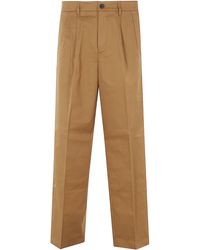 Department 5 - Camel Wide-Leg Cotton Flush Pocket Wide-Leg Pants - Lyst