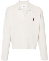 Ami Paris - De Coeur Logo Polo Sweater - Lyst