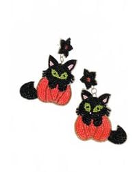 PREP obsessed - Pumpkin Cat Beaded Dangle Earrings - Lyst