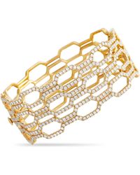Non-Branded - Lb Exclusive 18k Yellow Gold 7.96ct Diamond Openwork Wide Bracelet Alb-17091 - Lyst
