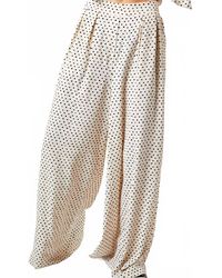 Davi & Dani - Pleated Dot Wide Leg Pants - Lyst