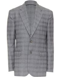 Versace - Wool Silk Blend Plaid Checked 2 Button Notched Lapel Blazer Eu50 L - Lyst