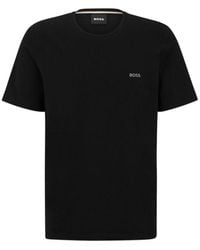 BOSS - Stretch-Cotton Regular-Fit T-Shirt With Logo Detail - Lyst