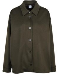 Aspesi - Boxy Button-Down Wool Coat With Functional Pockets - Lyst