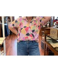 Easel - Floral Linen Top - Lyst