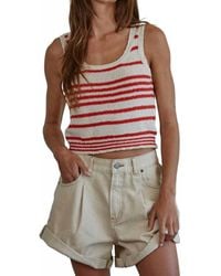 By Together - Vivian Knit Sweater Cotton Striped Round Neck Tank Top - Lyst