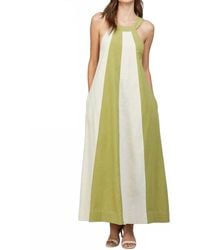 Fate - Linen Blend Colorblock A-Line Halter Dress - Lyst