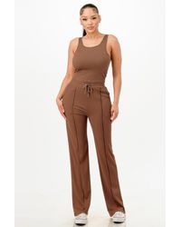 Fashnzfab - Ribbed Tank Top And Pant Set - Lyst