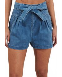 Sugarlips - Zoey Sky Pleated Denim Short - Lyst