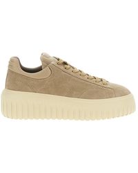 Hogan - Suede Leather H-Stripes Sneakers - Lyst