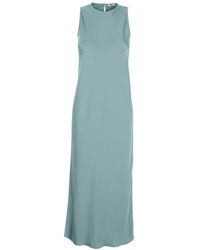 Herno - Sleeveless Crewneck Tech Fabric Dress With Side Single Slit - Lyst