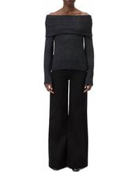 Closed - Wide Collar Long Sleeve Knit Sweater Top - Lyst