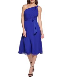 DKNY - Belted Midi Cocktail And Party Dress - Lyst