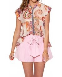 Thml - Paisley Breeze Cap Sleeve Button Up Top - Lyst