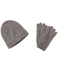 Qi - 2pc Ribbed Cashmere Hat & Glove Set - Lyst